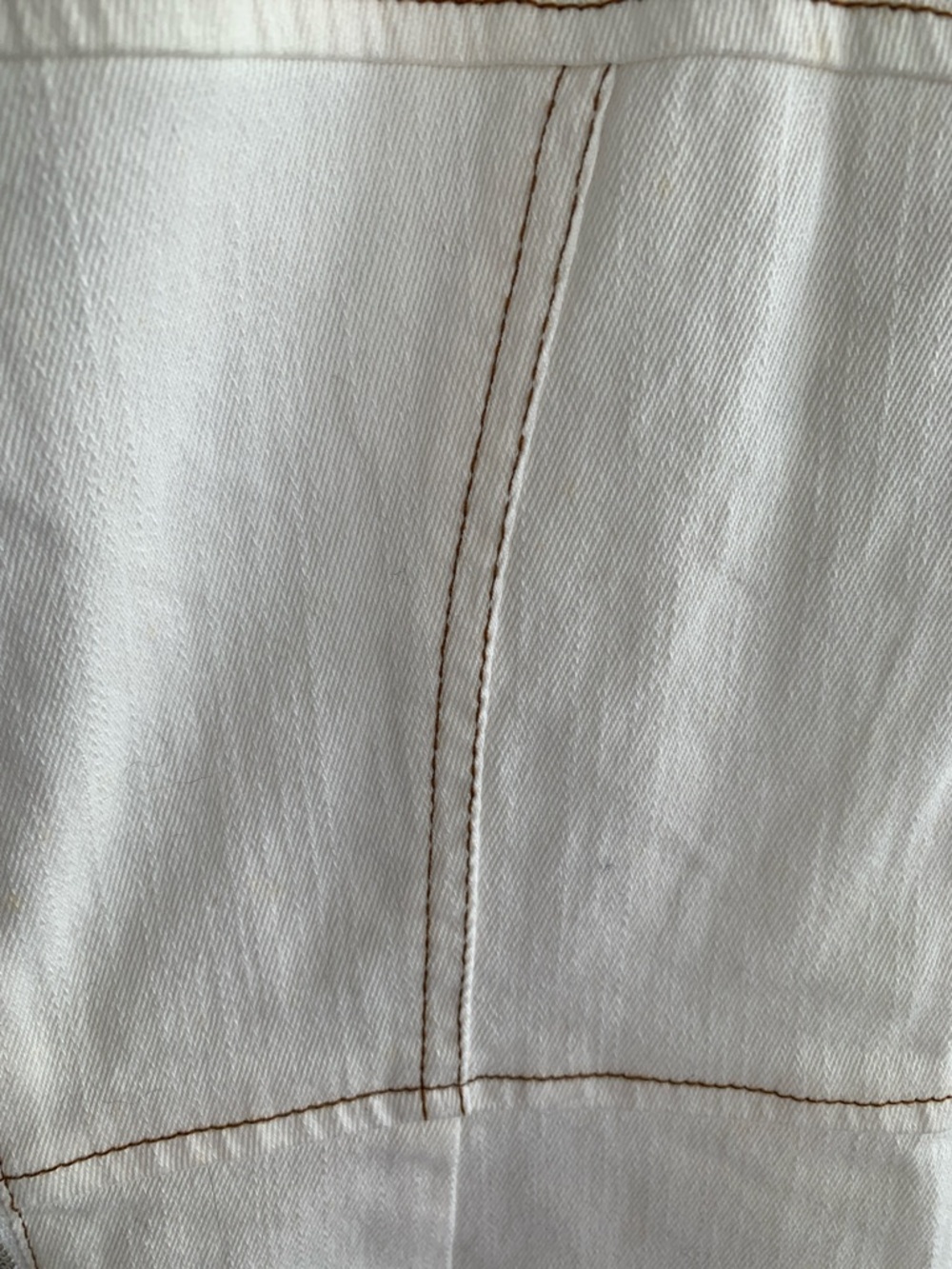 light denim Dress with Brown Contrast Stitching - Picture 3 of 12